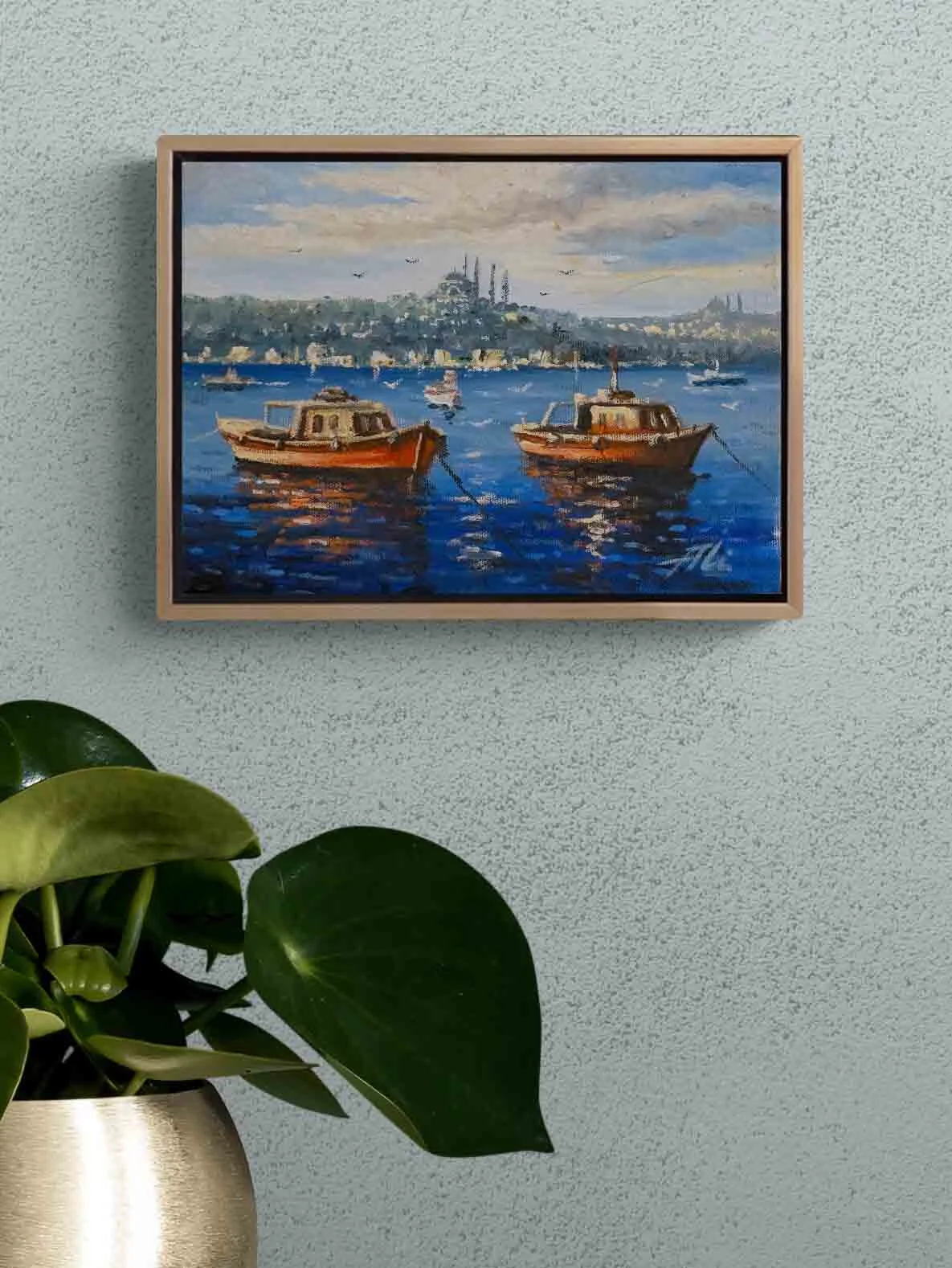 Mavi Suların Yolcuları Yağlı Boya Tablosu