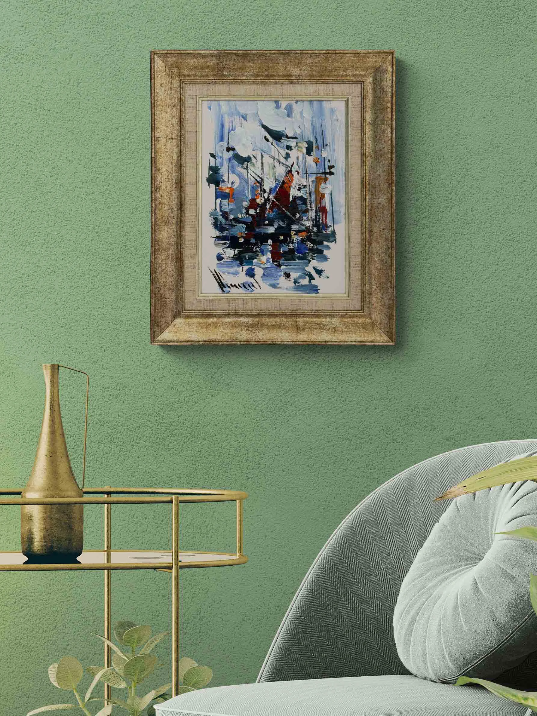 Mavi Serenad Yağlı Boya Tablosu