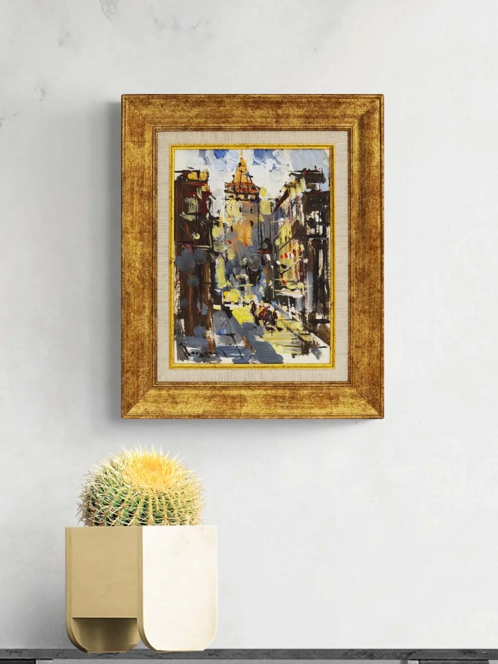 Eski Sokaklarında Galata Yağlı Boya Tablosu