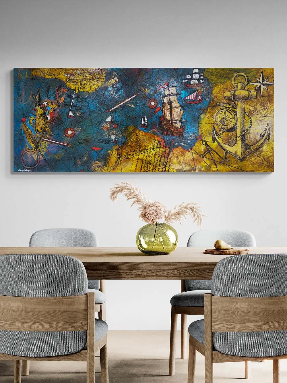 Piri Reis Hatırası Yağlı Boya Tablosu