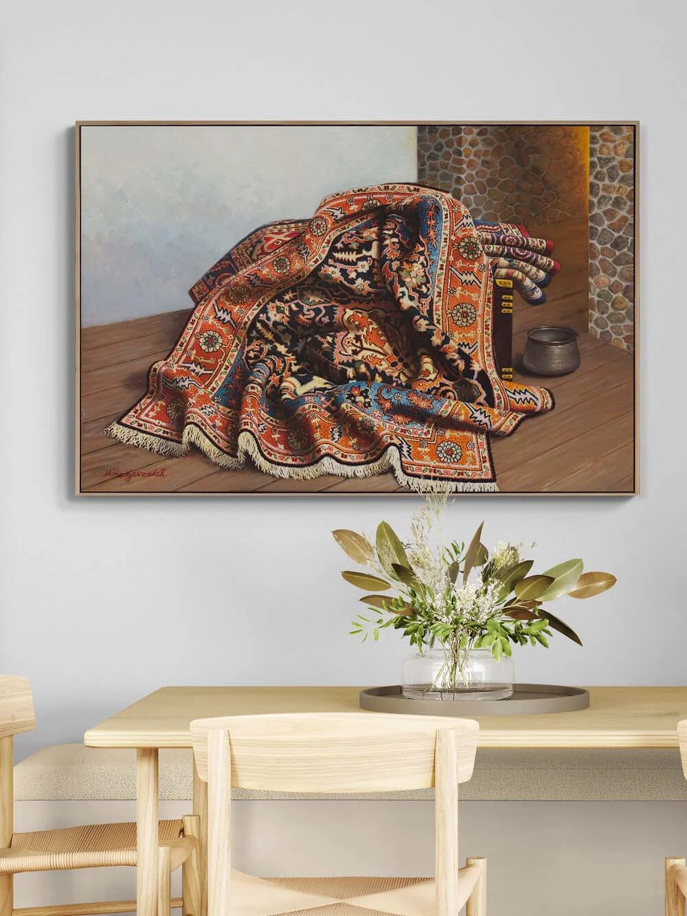 Zamanın Üzerine Serili Yağlı Boya Tablosu