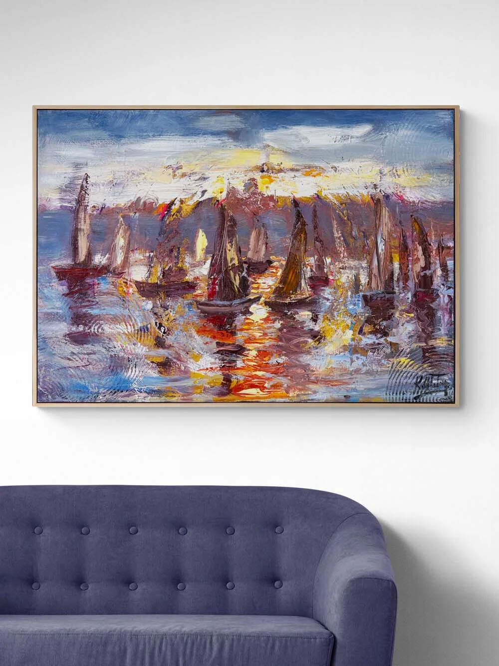 Yelkenlerin Ardında Yağlı Boya Tablosu