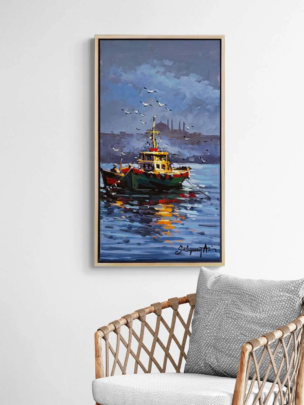 Boğazda Seher Vakti Yağlı Boya Tablosu