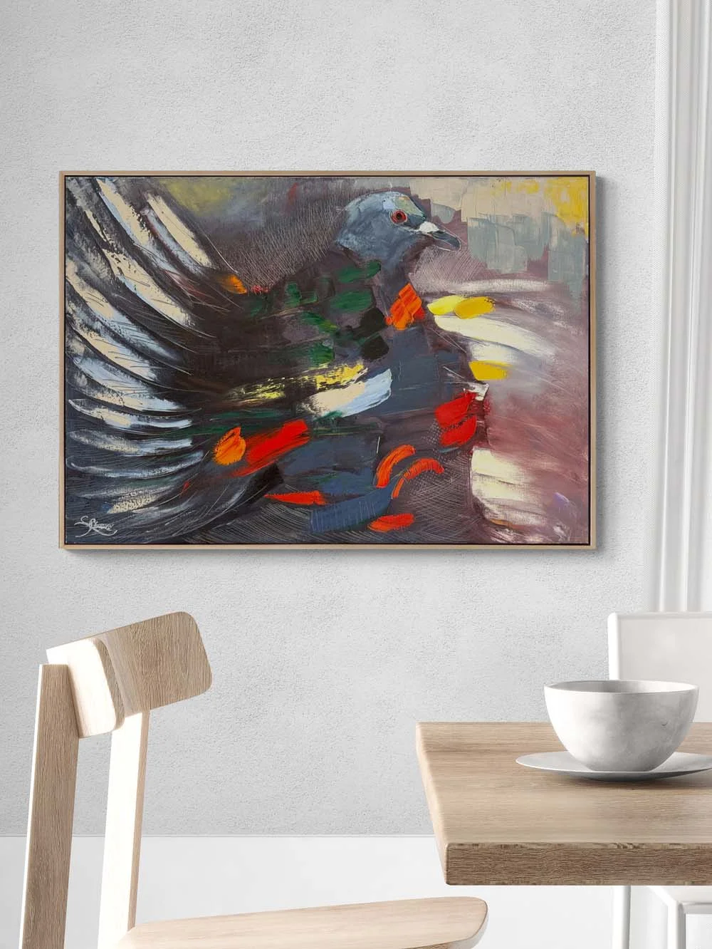 Güvercin Gölgesi Yağlı Boya Tablosu