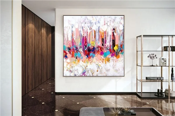 Renkli Diyagram Siparişe Özel Soyut Yağlı Boya Tablo