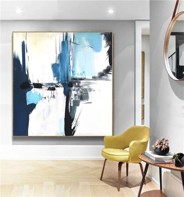 Approach in Blue Custom Order Abstract Oil Painting