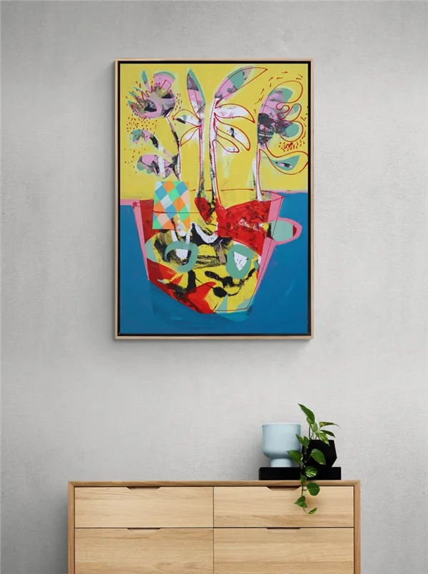 Soyut Çiçek Armonisi Yağlı Boya Tablosu