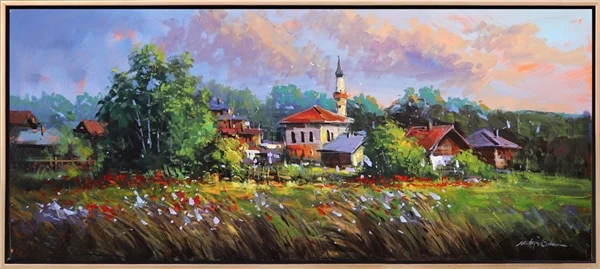 Gurbette Kalan Köyüm Yağlı Boya Tablosu