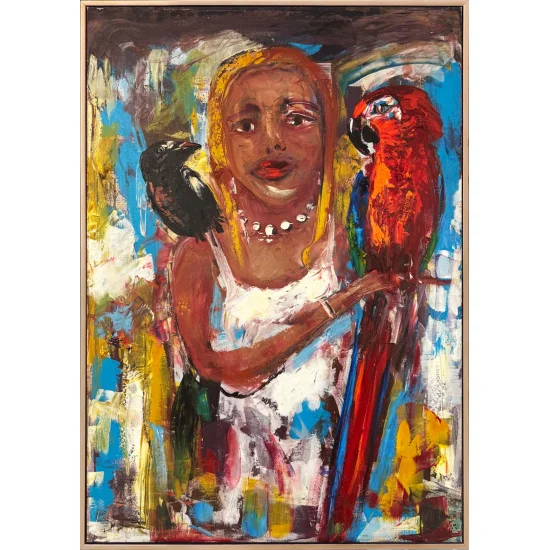 Ruhun Aynasında Kuşlar Yağlı Boya Tablosu