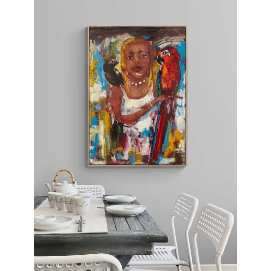 Ruhun Aynasında Kuşlar Yağlı Boya Tablosu