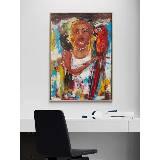 Ruhun Aynasında Kuşlar Yağlı Boya Tablosu