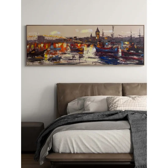 Boğazın Modern Işıltısı Yağlı Boya Tablosu