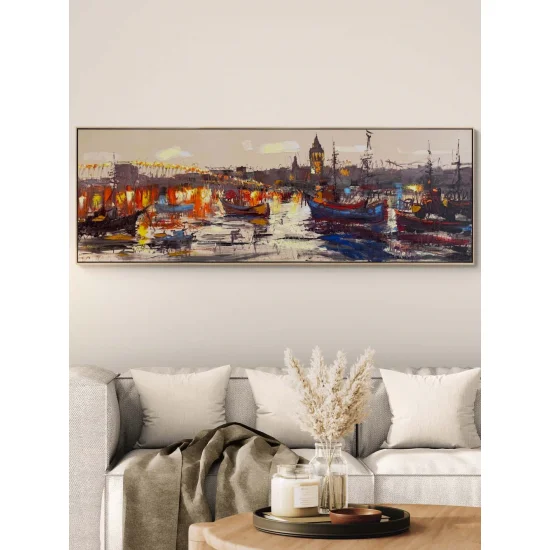 Boğazın Modern Işıltısı Yağlı Boya Tablosu