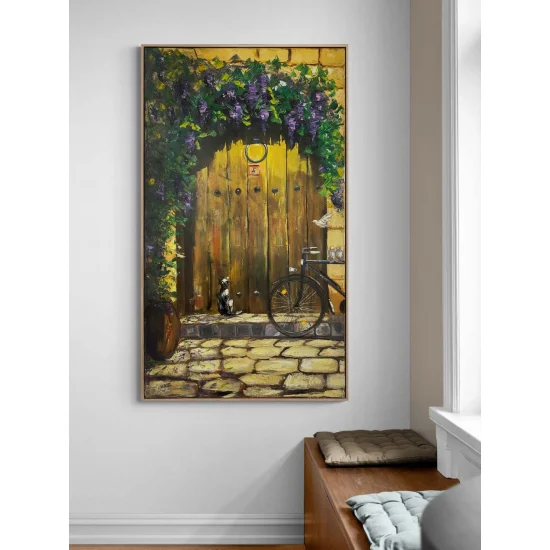 Eski Bir Kapı Yağlı Boya Tablosu