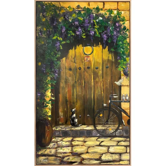 Eski Bir Kapı Yağlı Boya Tablosu