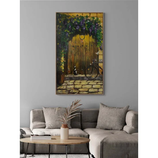 Eski Bir Kapı Yağlı Boya Tablosu