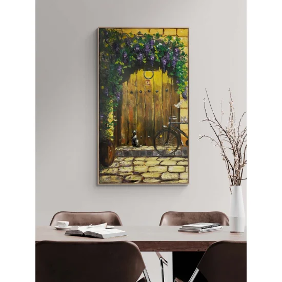 Eski Bir Kapı Yağlı Boya Tablosu