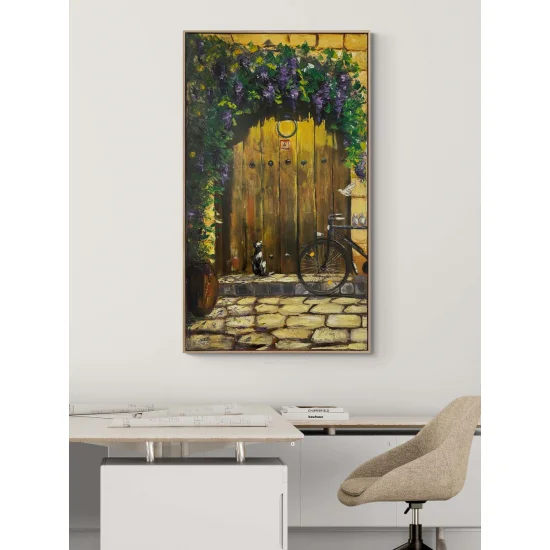 Eski Bir Kapı Yağlı Boya Tablosu