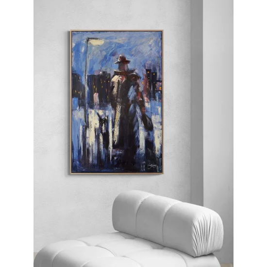 Karanlığın İçindeki Adam Yağlı Boya Tablosu