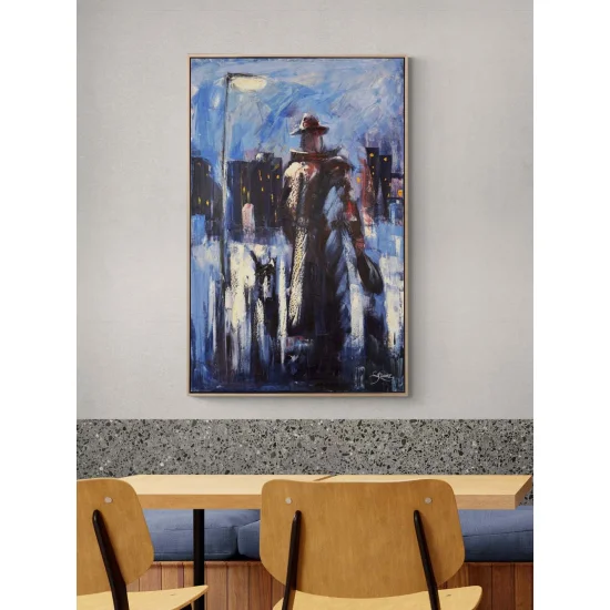 Karanlığın İçindeki Adam Yağlı Boya Tablosu