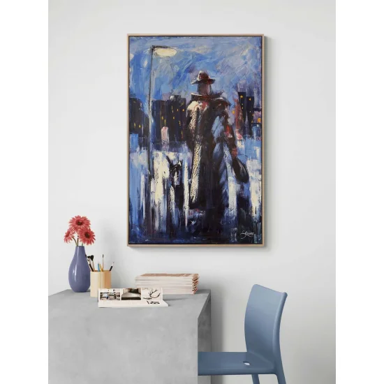 Karanlığın İçindeki Adam Yağlı Boya Tablosu