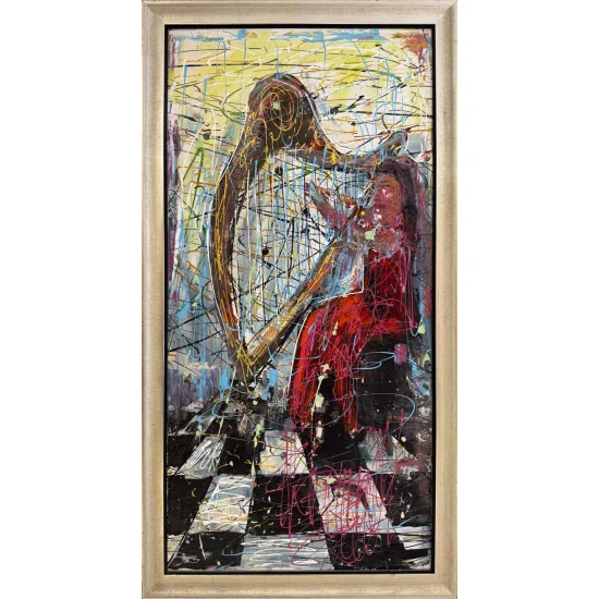 Arpın Kalbindeki Kadın Yağlı Boya Tablosu