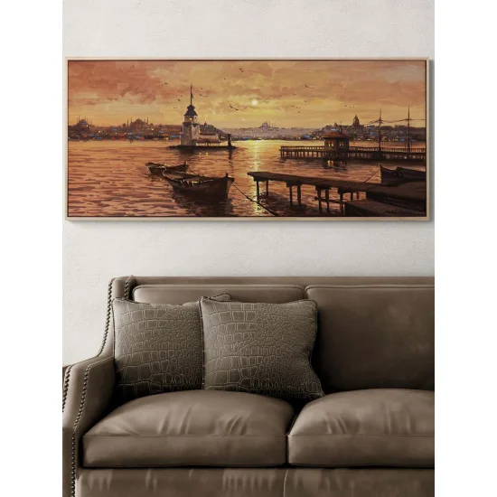 Kız Kulesi’nde Akşam Ezgisi Yağlı Boya Tablosu