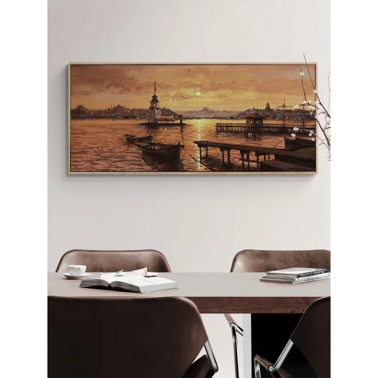 Kız Kulesi’nde Akşam Ezgisi Yağlı Boya Tablosu