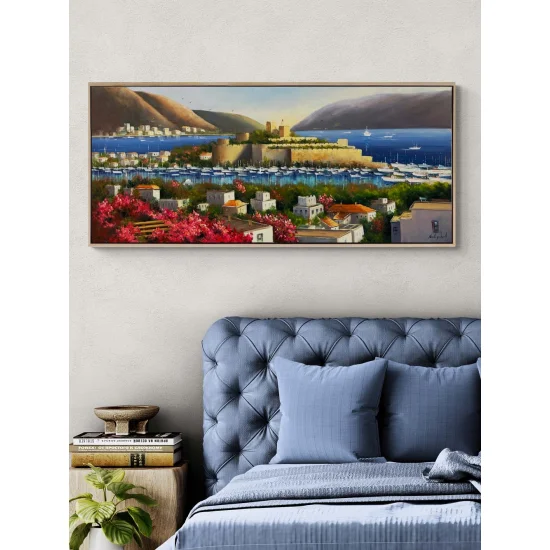 Mavi Suların Kalesi Yağlı Boya Tablosu