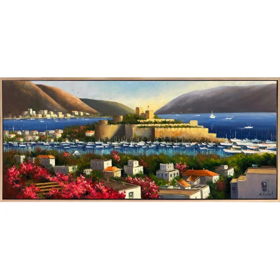 Mavi Suların Kalesi Yağlı Boya Tablosu