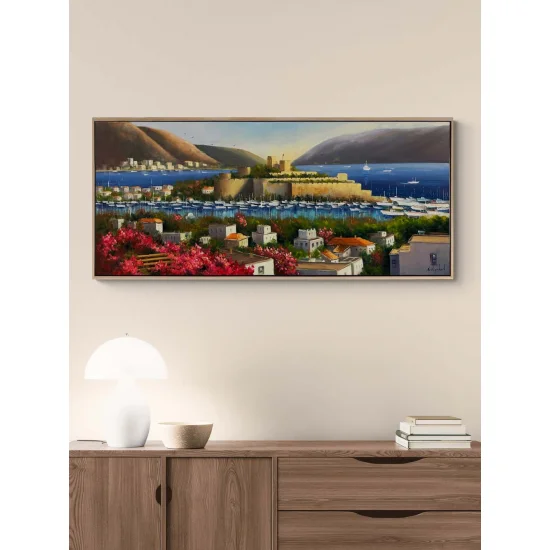 Mavi Suların Kalesi Yağlı Boya Tablosu