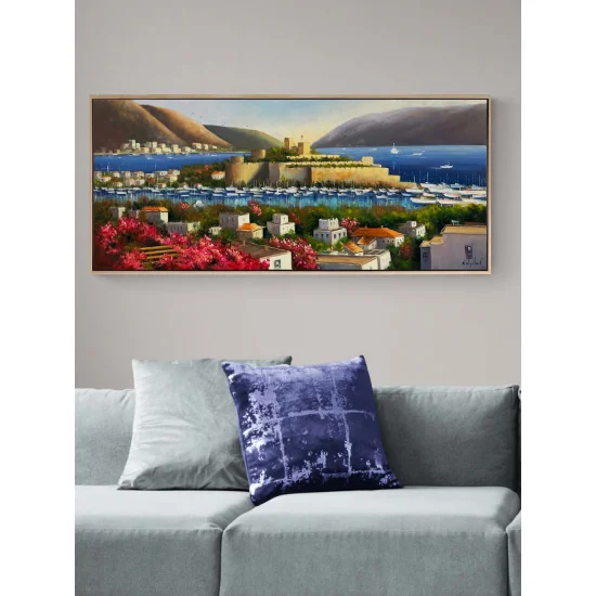 Mavi Suların Kalesi Yağlı Boya Tablosu