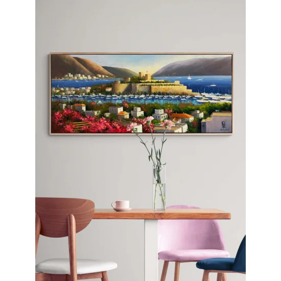 Mavi Suların Kalesi Yağlı Boya Tablosu