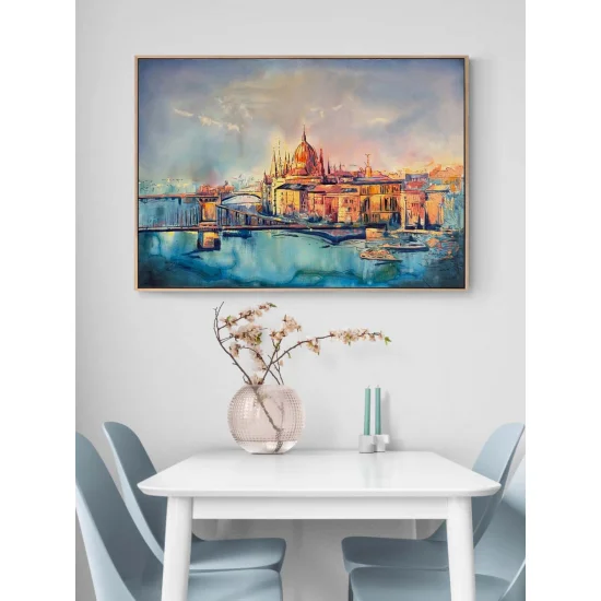 Fırça Darbelerinde Budapeşte Yağlı Boya Tablosu