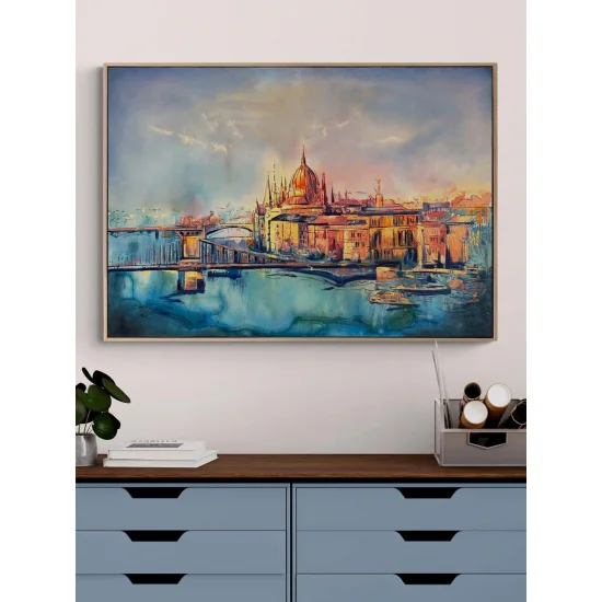 Fırça Darbelerinde Budapeşte Yağlı Boya Tablosu