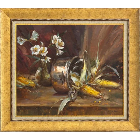 Masanın Üzerinde Zaman Yağlı Boya Tablosu