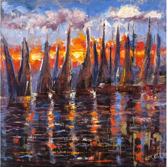 Alacakaranlık Yelkenleri Yağlı Boya Tablosu