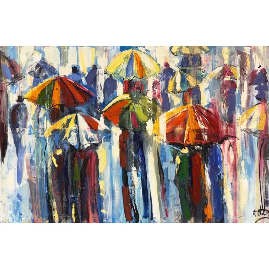 Yağmurun Renkleri Yağlı Boya Tablosu