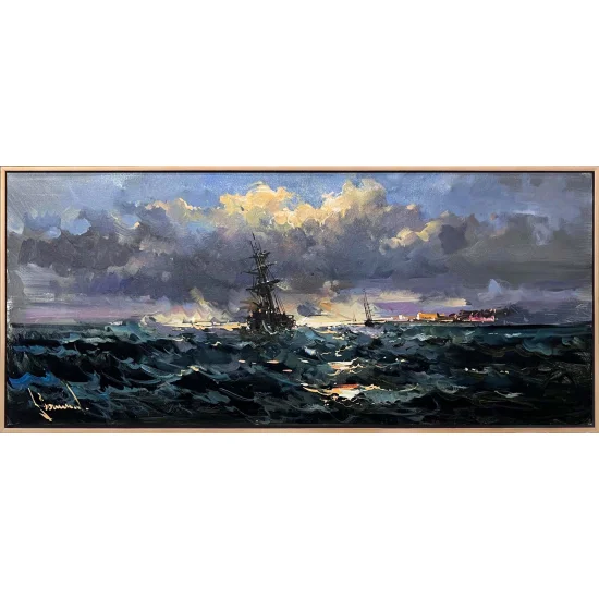 Dalgaların Öfkesi Yağlı Boya Tablosu