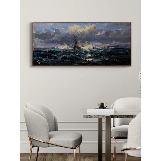 Dalgaların Öfkesi Yağlı Boya Tablosu