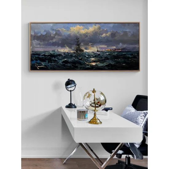 Dalgaların Öfkesi Yağlı Boya Tablosu