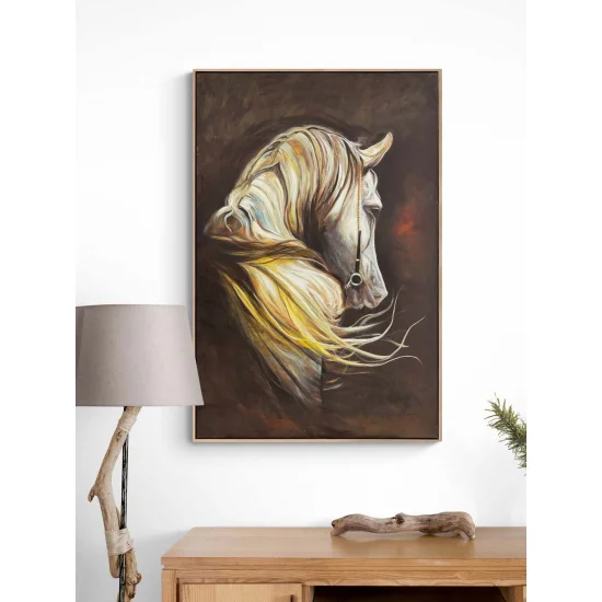 White Horse in Yellow Winds Oil Painting