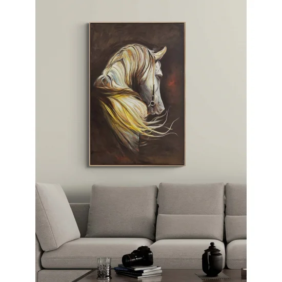 White Horse in Yellow Winds Oil Painting