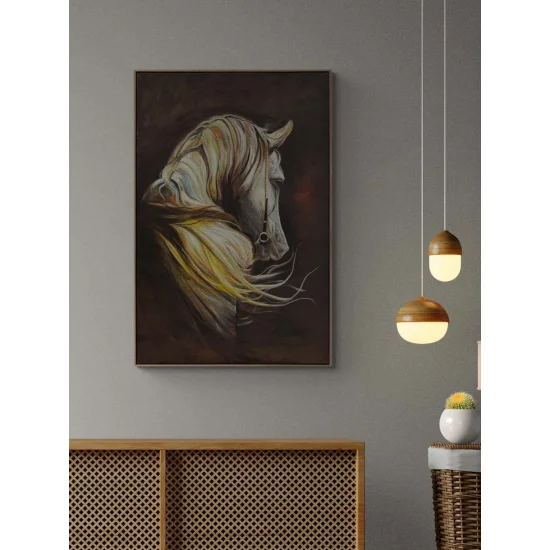 White Horse in Yellow Winds Oil Painting