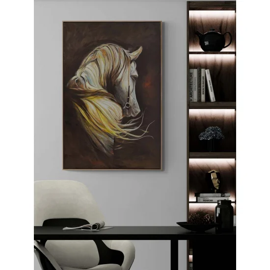 White Horse in Yellow Winds Oil Painting