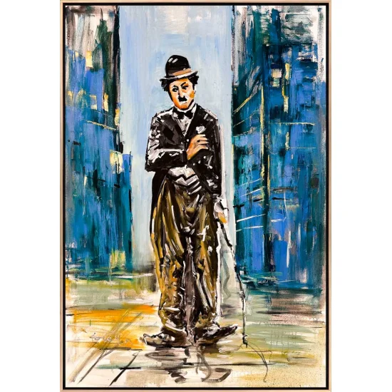 Chaplinin Sessiz Gözleri Yağlı Boya Tablosu