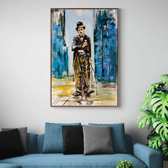 Chaplinin Sessiz Gözleri Yağlı Boya Tablosu