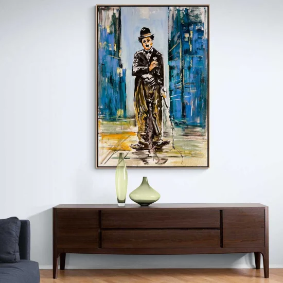 Chaplinin Sessiz Gözleri Yağlı Boya Tablosu