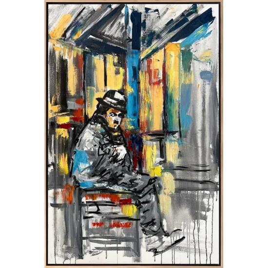 Charlie Chaplinin İfadesi Yağlı Boya Tablosu