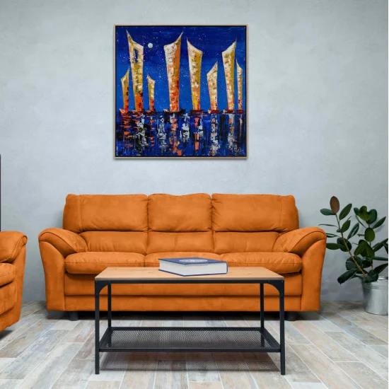 Mavi Sonsuzluk Yağlı Boya Tablosu